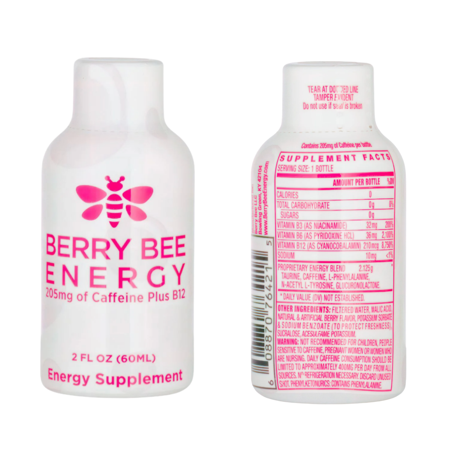 Berry Bee Energy bottle and supplement facts